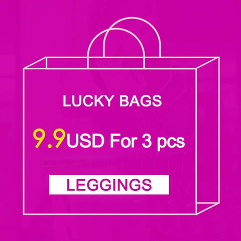 3pcs Big Surprise Printed Women Leggings Hight Waist Elastic Fitness Pants Lucky Bags New Year Gift S-XL Send Randomly