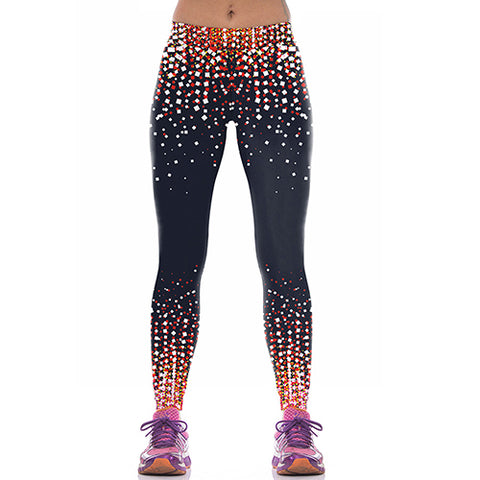 Brand New Arrival Women Leggings Sporting Pants Starry Sky 3D Spot Printed Mujer Compression Leggins Trousers