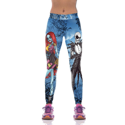 Halloween Jack Skellington Leggings Women The Nightmare Before Christmas Plus Size Pants Digital Print Fitness Leggins
