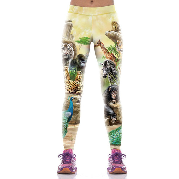 New Arrival Animal World Printed Woman Leggings Sporting Trouser Compression Pantalones Mujer Fitness Leggins Pants