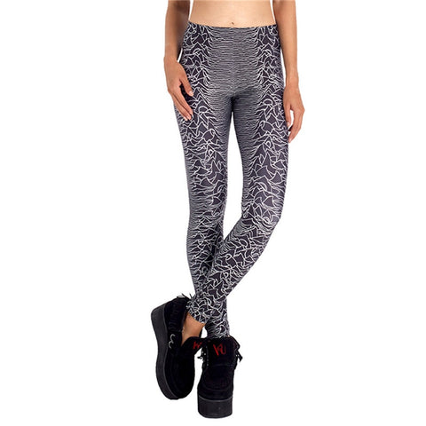 New Woman Leggins Fashion Black Line Doodles Printed Leggings Black Milk Pants women pant