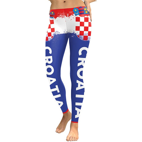 Summer 2022 Women Leggings Croatia Cheer Digital Print Legging For Winner Printing Workout Fitness Legging Pants