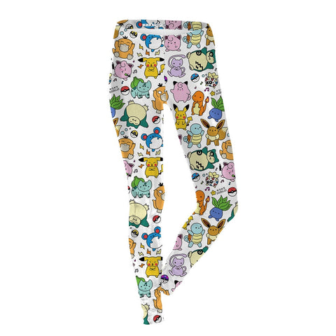 Summer Autumn Leggings Cartoon Pokemon GO Pikachu Print Women Legging Sexy Leggins Woman High Waist Legins Pants