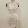 New Sexy Bakcless Dress Women Fashion Chain Halter Bodycon Party Dress Sleeveless Elenagt Women Dress Vestidos