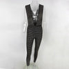 Sexy Deep V Neck rivet Overalls women Sleeveless Long Bodycon Bodysuit Sexy Club Jumpsuit Autumn Rivet Rompers 2022