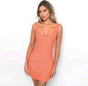 slim bodycon summer dress Elegant spring red casual dress evening party Bandage vestidos Hollow out sexy women dress