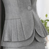 NAVIU Elegant and Women Blazers Autumn Temperament Long-Sleeve Black Gray Jacket Office Ladies Work Wear Coat