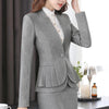 NAVIU Elegant and Women Blazers Autumn Temperament Long-Sleeve Black Gray Jacket Office Ladies Work Wear Coat