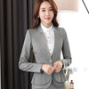 Women blazers autumn temperament long-sleeve black gray jacket office ladies plus size work wear coat