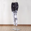 New Women Fashion Mesh Leggins 3D Digital Printing Sexy Slim Fit Black White Patchwork Fitness Leggings Size S-XL