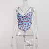 NEONBABIPINK Floral Print Blue Chiffon Crop Top Sexy Cute Camisole Summer Clothes for Women Open Back Halter Tops N76-BB10