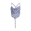 NEONBABIPINK Floral Print Blue Chiffon Crop Top Sexy Cute Camisole Summer Clothes for Women Open Back Halter Tops N76-BB10