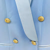 Design Long Blazer Dress 2022 Gold Button Double Breasted Satin Shawl Collar Luxur Women Jackets Dress Blazers Suit