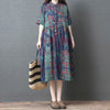 Large Size Women's Clothes 2023 Summer Dress Loose Floral Cotton Linen Dress Casual Vintage Shirt Vestido Robe Elbise f875