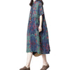 Large Size Women's Clothes 2023 Summer Dress Loose Floral Cotton Linen Dress Casual Vintage Shirt Vestido Robe Elbise f875