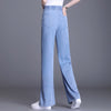 Summer Elastic Waist  Casual Thin Style Women Jeans  Wide Leg  Straight Pant For Women