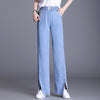 Summer Elastic Waist  Casual Thin Style Women Jeans  Wide Leg  Straight Pant For Women