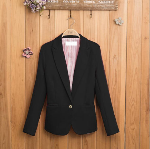 NEW blazer women suit A Grain Of Small Suit Buckle Tailored Jacket Candy Colors Women's Suit Female
