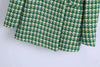 NEW2023 2023   Woman Casual Traf Coats Autumn Winter Thick Green Tweed Woolen Blazers V Neck Ornate Buttons Female Jacket