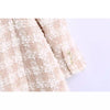 NEW2023 Women Tweed Blazer Long Sleeves Double breasted Elegant Office Lady Suit Casual Woman Blazer Suit veste femme