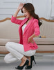 NF Women Fashion Blazers Long Sleeve Notched Candy Color Slim Suit Women Solid Color Sling Button Blazer Top