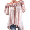 Casual Solid Chiffon Shirt 2022 Women Short Sleeve Summer Tops Off Shoulder Solid Strapless Blouse Tops Female Blusas