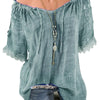 Elegant Off Shoulder Chiffon Shirt Women Summer Plus Size Blouse Shirt 2022 Lace Short Sleeve Ladies Loose Blusas Mujer