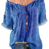 Elegant Off Shoulder Chiffon Shirt Women Summer Plus Size Blouse Shirt 2022 Lace Short Sleeve Ladies Loose Blusas Mujer