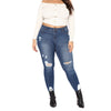 High Waist Jeans 2022 Female Hollow Out Denim Pants Stretch Women Ripped Skinny Denim Jeans Plus Size 7XL 6XL 5XL 3XL