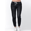 Spring Washed Jeans Women Solid Drawstring Straight Jeans Pants Femme Summer Fashion Vintage Slim Feet Denim Pants