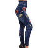 Women Floral Denim Jeans Leggings Women 2022 Fashion Rose Print Pencil Pants Plus Size Casual High Waist Leggings