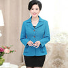 Spring Autumn Women Blazers Coat Plus Size Mother Clothing Long Sleeve  Office Lady Pleated Tops Slim Outerwear