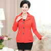 Spring Autumn Women Blazers Coat Plus Size Mother Clothing Long Sleeve  Office Lady Pleated Tops Slim Outerwear