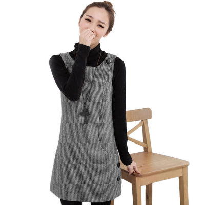 Spring Autumn Winter Women Woolen Knitted Sweater Plus Size Sweet Jumper Lady Casual Sweater Dress Sleeveless Waistcoat