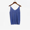 Sexy Knitted Tank Tops Vest 2022 Sequined V Neck Tank Tops Sleeveless Tshirt Women Solid Camis Fitness Dropshipping