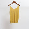 Sexy Knitted Tank Tops Vest 2022 Sequined V Neck Tank Tops Sleeveless Tshirt Women Solid Camis Fitness Dropshipping