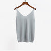 Sexy Knitted Tank Tops Vest 2022 Sequined V Neck Tank Tops Sleeveless Tshirt Women Solid Camis Fitness Dropshipping