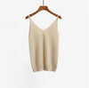 Sexy Knitted Tank Tops Vest 2022 Sequined V Neck Tank Tops Sleeveless Tshirt Women Solid Camis Fitness Dropshipping