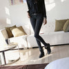 NJ01 Women jeans In the spring  2022 Black Stretch Jeans female Korean stretch  slim jeans pants feet