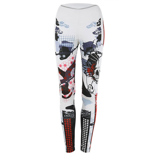 Digital Printed Leggings Women Workout High Waist Leggings Skull Print Fitness Clothing Sexy Push Up Leggings Female