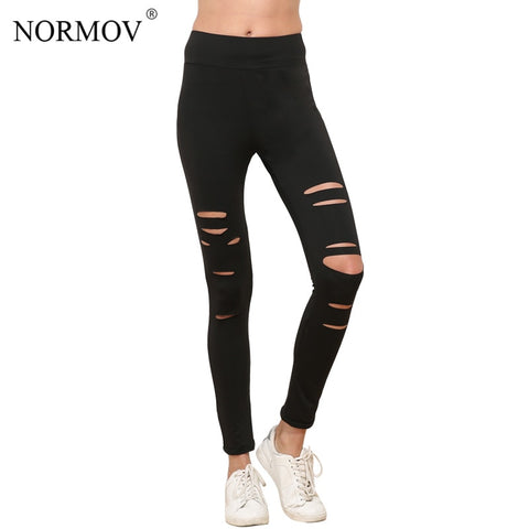S-XL Women Push Up Ripped Leggings Workout Black Leggins Workout Hollow Out Breathable Slim Leggings Women
