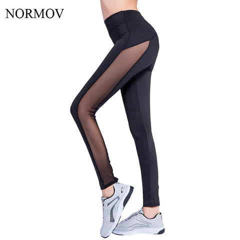 Women Mesh Leggings Sexy Push Up High Waist Side Mesh Legging Women Workout Black Spandex Quick Dry Leggins S-XL