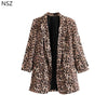Women Sexy Leopard Print Blazer Autumn 2022 New Long Sleeve Coat Casual Jacket Outerwear