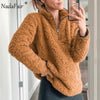 Nadafair 2019 Winter Fluffy Sweater Casual Fleece Warm Oversized Sweater Women Fuax Fur Pullovers Winter Coat Ladies Jumpers