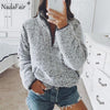 Nadafair 2019 Winter Fluffy Sweater Casual Fleece Warm Oversized Sweater Women Fuax Fur Pullovers Winter Coat Ladies Jumpers