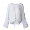 Lace Up Long Sleeve Blouse Women Casual Thin Shirts Plain Color Blusas Ladies Streatwear Pullover Loose Blouse And Top