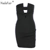 new fashion solid sleeveless backless off shoulder bodycon dress women sexy mini hollow out party dress white red black