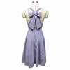 Women Dresses Bandage Cross Bow Midi Summer Dress Blue Striped Sleeveless Sexy Backless Vintage Party Dress Sundress