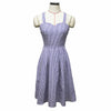 Women Dresses Bandage Cross Bow Midi Summer Dress Blue Striped Sleeveless Sexy Backless Vintage Party Dress Sundress