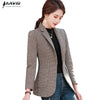 Naviu 2023 Spring Small Plaid Blazer  Material Tops For Women Coat Office Lady Formal Wear